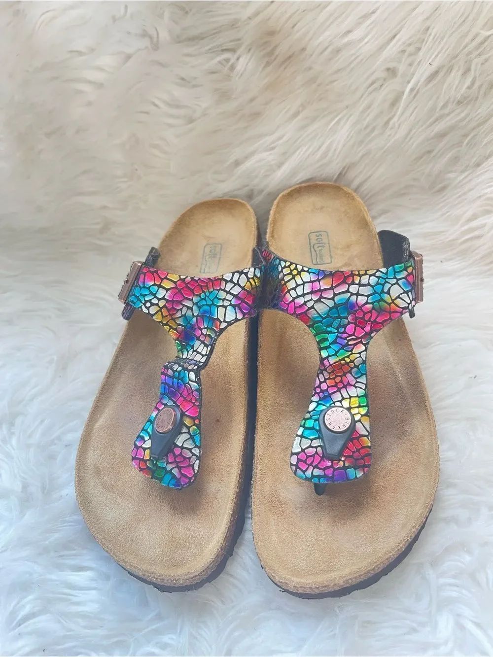 Birkenstock Gizeh Multicolor Mosaic Thong Sandals EUR SZ39